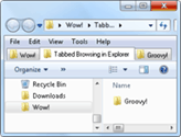 vahekaardil sirvimine Windows 7 exploreris