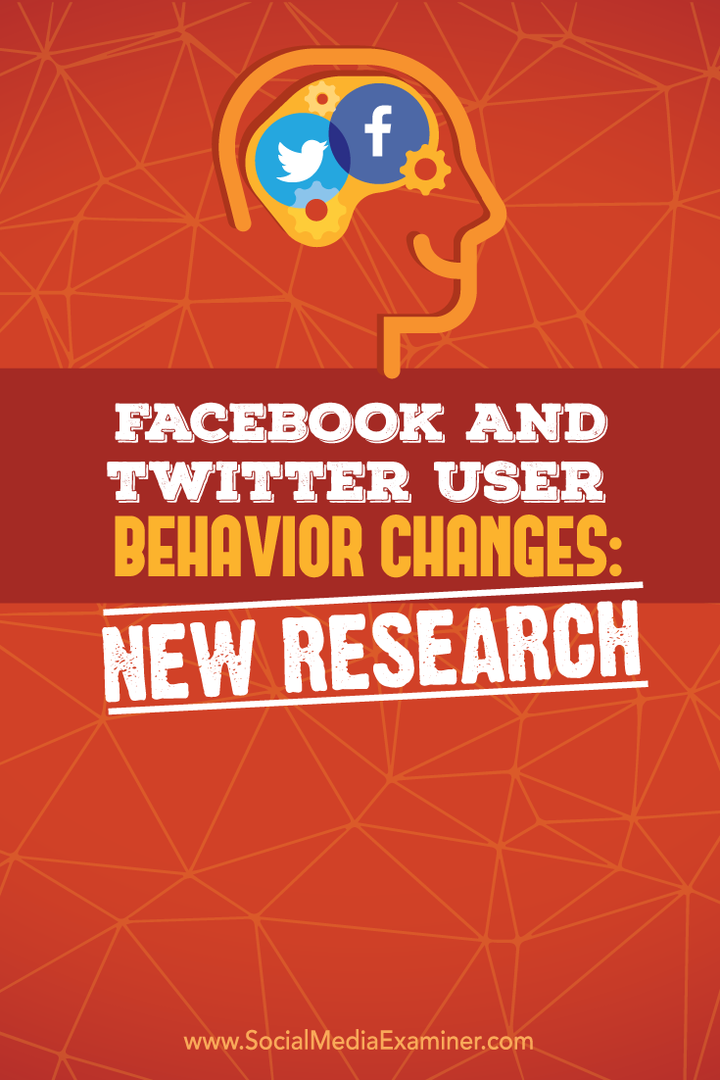uuringud twitteri ja facebooki kasutajate käitumise muutuste kohta
