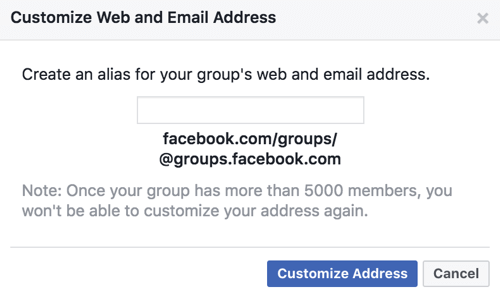 Hankige oma Facebooki grupi jaoks kohandatud URL ja e-posti aadress.