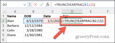 Exceli konkreetse kuupäeva valem