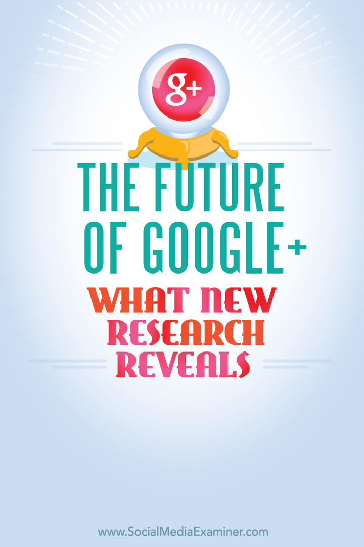 Google+ tulevik, mida näitavad uued uuringud: sotsiaalmeedia eksamineerija