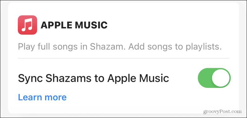 Sünkroonige Apple Music Shazamiga