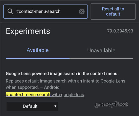 Google Lens Chrome'i otsingu lubamine
