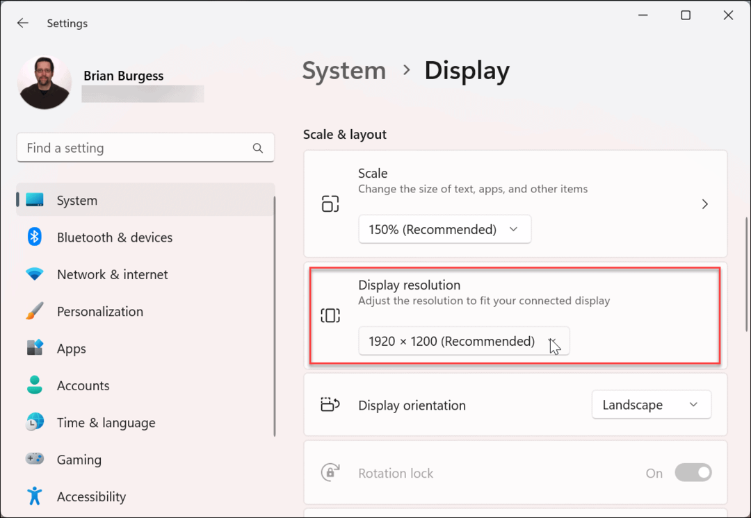 Ekraani eraldusvõime muutmine opsüsteemis Windows 11