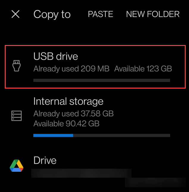 Teisaldage fotod Androidist USB-draivi