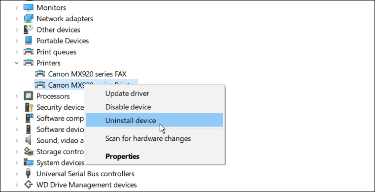 desinstalli fix printeri draiv pole Windows 11 puhul saadaval