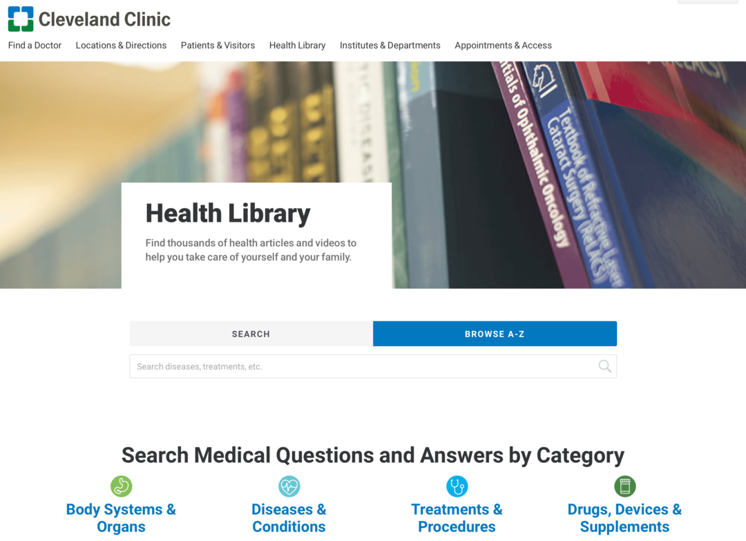 pilt Cleveland Clinic Health Library veebisaidilt