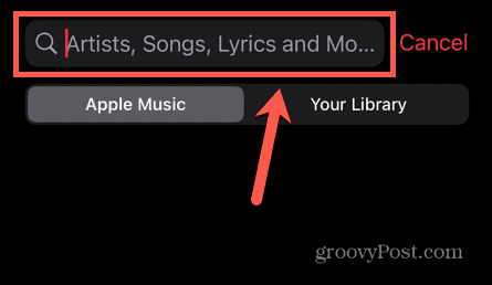 Apple'i muusika otsinguväli