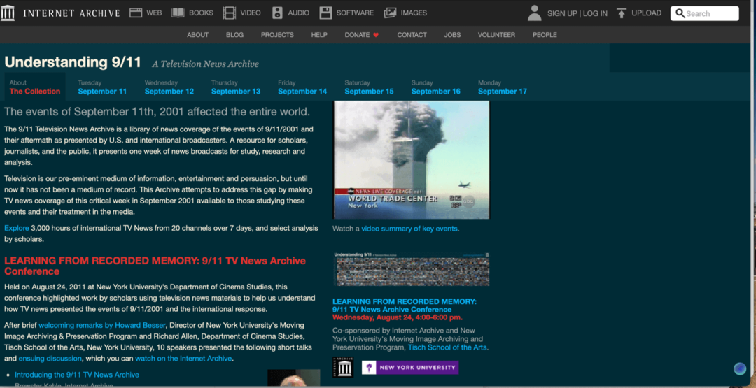 9-11 eriosa Interneti-arhiiv