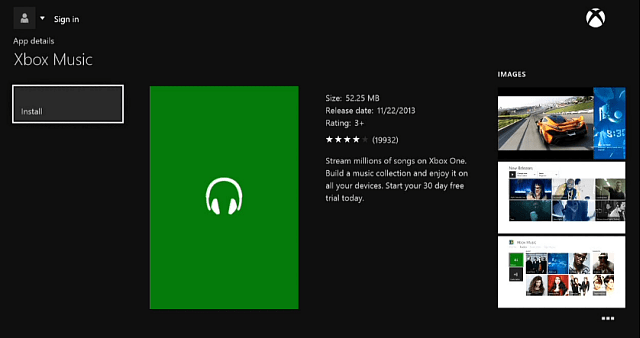 Xboxi muusikarakendus
