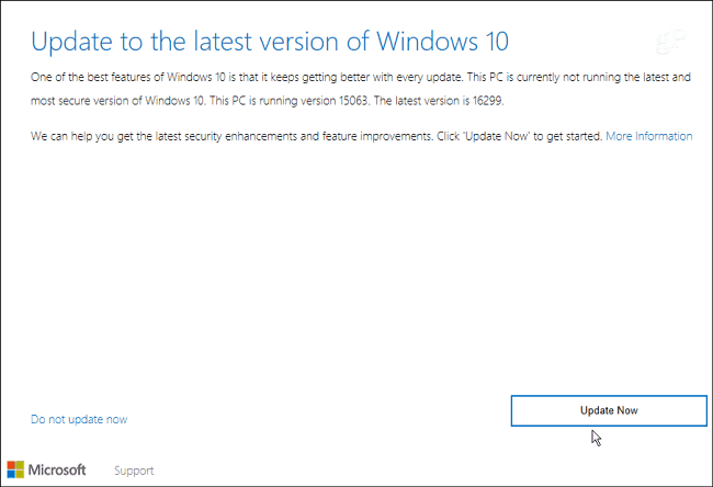 värskendusassistent Windows 10