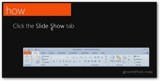 Office 2010 alustamine PowerPointi näpunäide