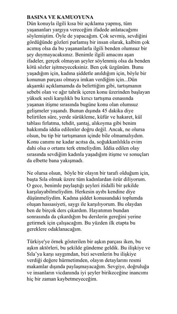 Ahmet Kural vabandas Sıla ees