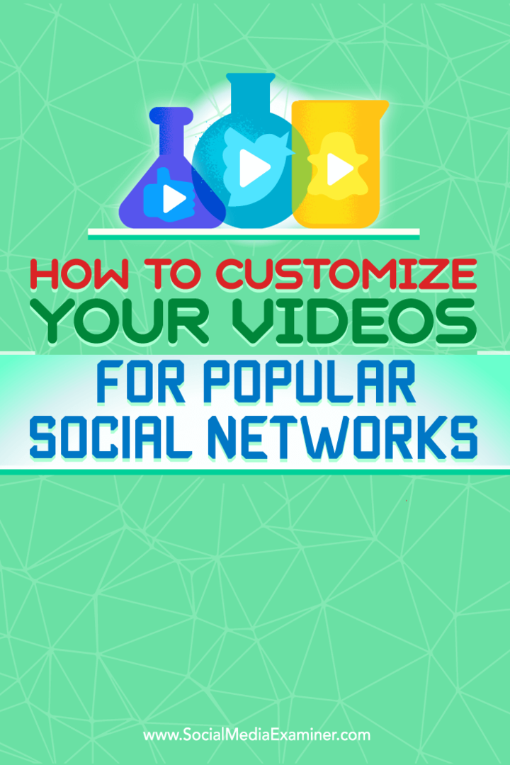 Näpunäiteid videote kohandamiseks paremate sotsiaalsete võrgustike toimivuse parandamiseks.