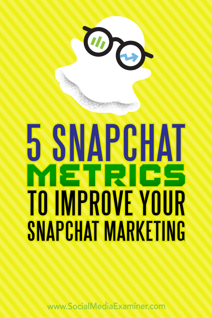 5 Snapchati mõõdikut Snapchati turunduse parandamiseks: sotsiaalmeedia eksamineerija