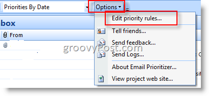 Microsofti e-posti prioriteetide seadistaja:: groovyPost.com