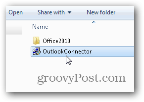 Outlook.com Outlook Hotmail Connector - käivitage installiprogramm outlookconnector.exe