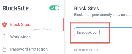 Blokeeritud saidi lisamine Chrome'is BlockSite'i blokeerimisloendisse