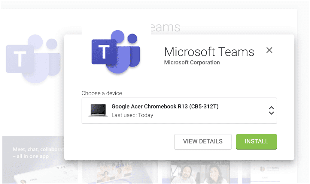  kasutage Chromebookis Microsofti meeskondi