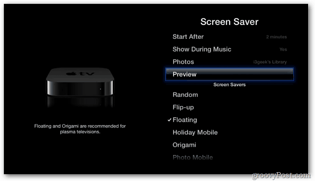 Apple TV: kasutage oma fotosid ekraanisäästjana