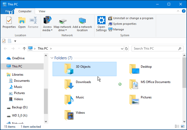 3D-kausta File Explorer