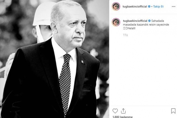 Tuğba Ekinci president Erdoğani jagamine