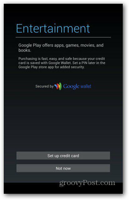 Nexus 7 kasutajakontod - Google Wallet