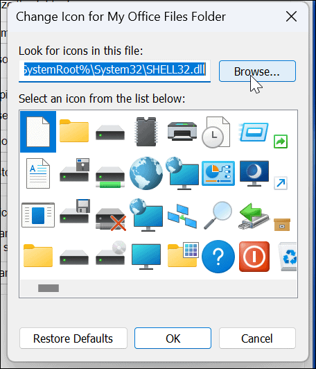 Kohandage Windows 11 süsteemiikoone