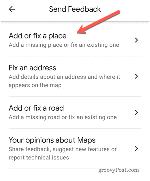 Saatke tagasisidet mobiilseadmes Google Mapsis