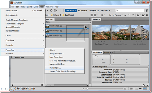 Panoraamvaate koostamine Adobe Bridge'i ja Adobe Photoshop abil