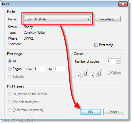 kuidas salvestada mis tahes dokumenti PDF-failina, kasutades printimisfunktsiooni ja cutepdf-faile