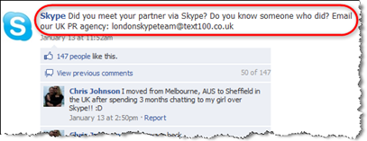 Skype Facebookis