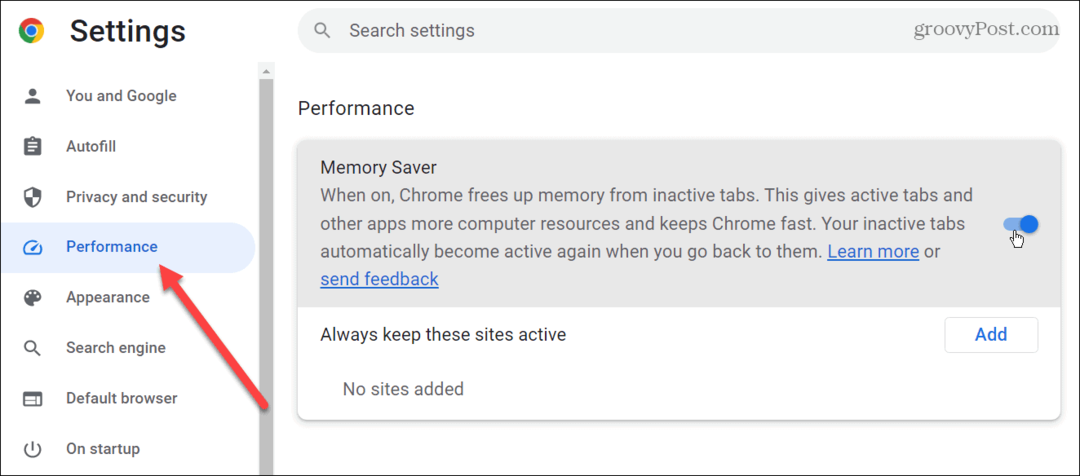 Kuidas lubada Google Chrome'is mälusäästja vahekaarte