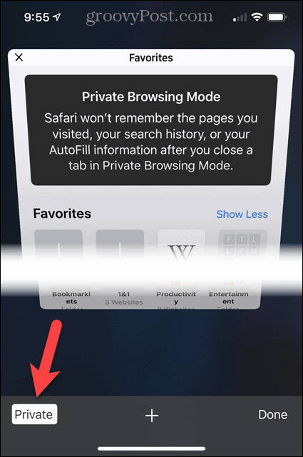 Lülitage iOS-is välja Safari isiklik