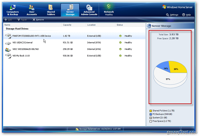 Windowsi koduserver: salvestusruumi suurendamiseks lisage väline kõvaketas
