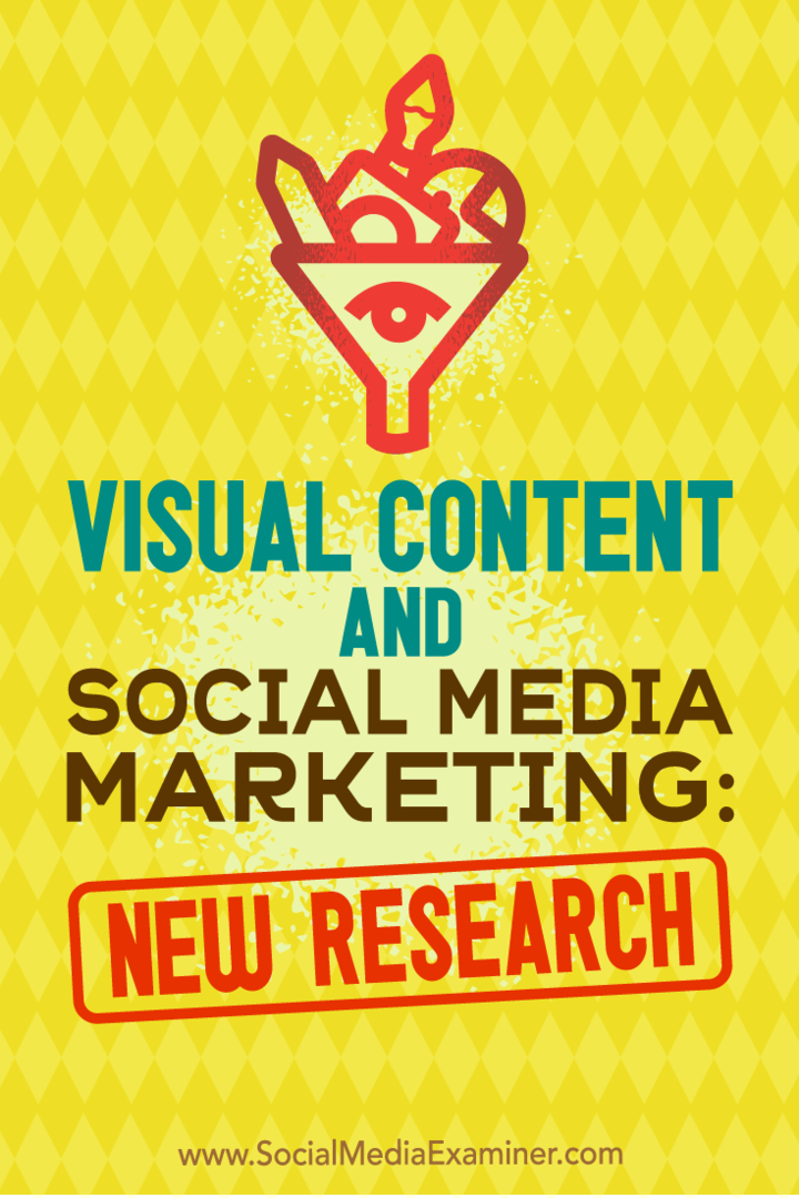 Visuaalse sisu ja sotsiaalse meedia turundus: Michelle Krasniaki uus uuring sotsiaalmeedia eksamineerija kohta.