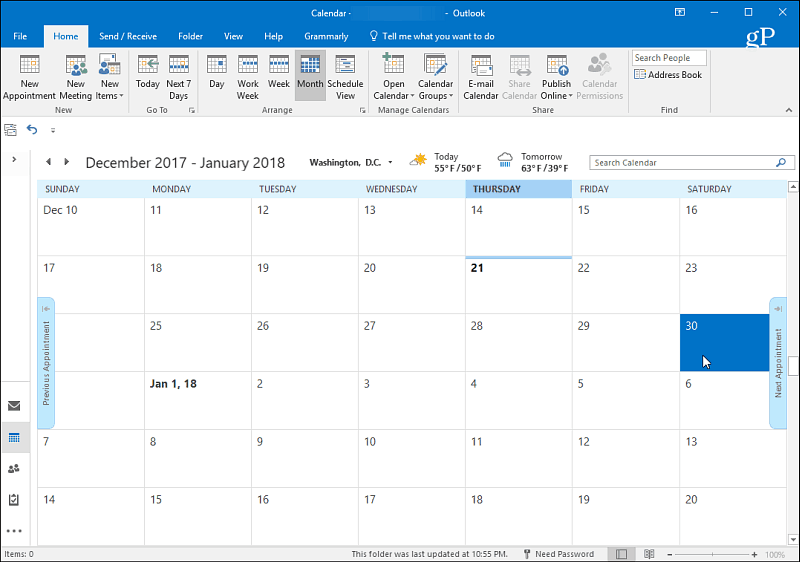 1 Outlooki kalender