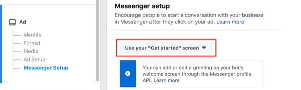 Facebooki klõpsamine Messengeri reklaamidele, 2. samm.