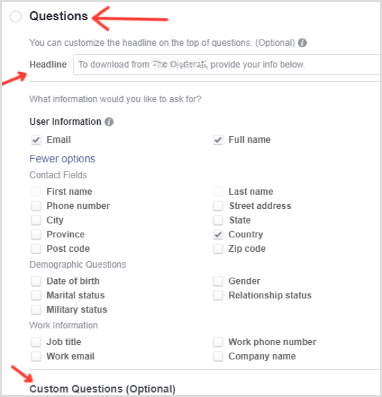 Facebooki juhtreklaami valimise küsimused
