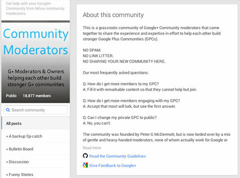 google + kogukonna juhiste postitus