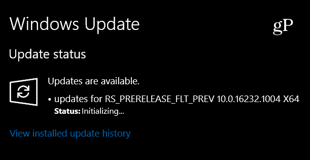 Windows 10 Insider Preview Build 16232.1004 on välja antud, ainult väike värskendus