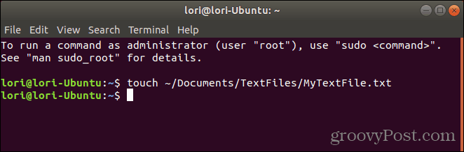 Kasutage puutekäsku Linuxis