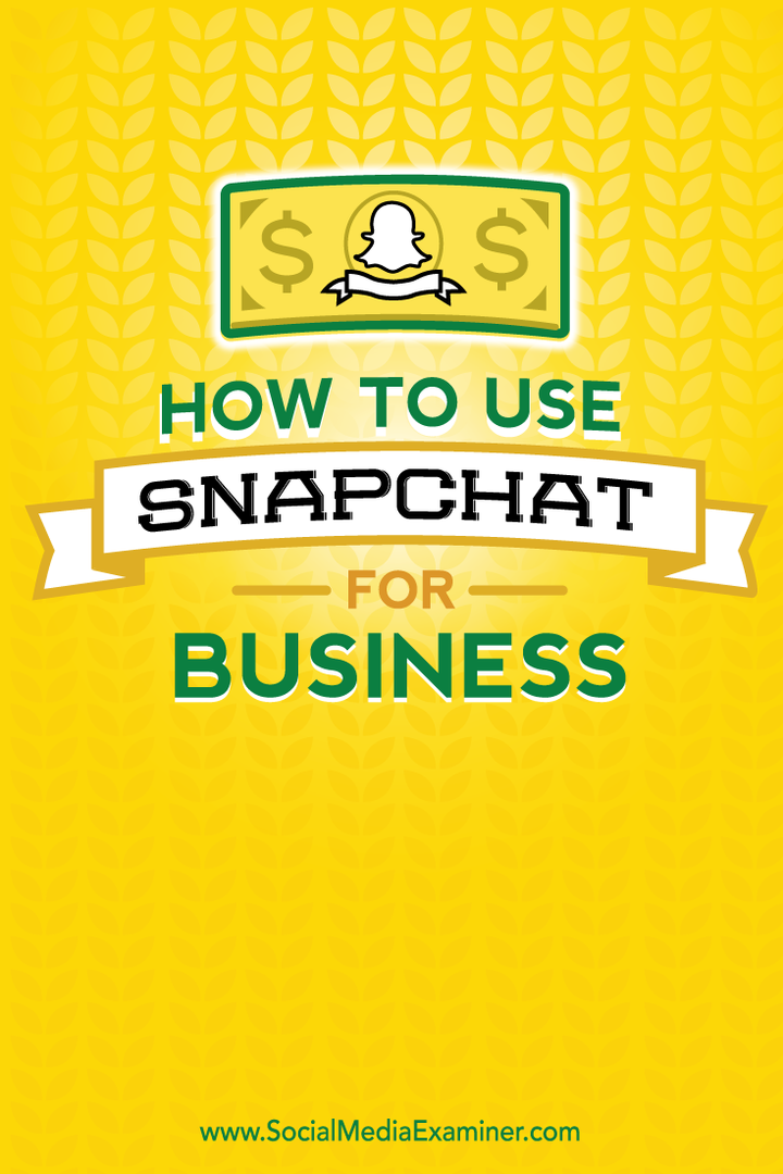kuidas kasutada snapchati äritegevuseks