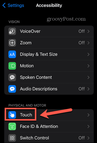 iphone touch seaded