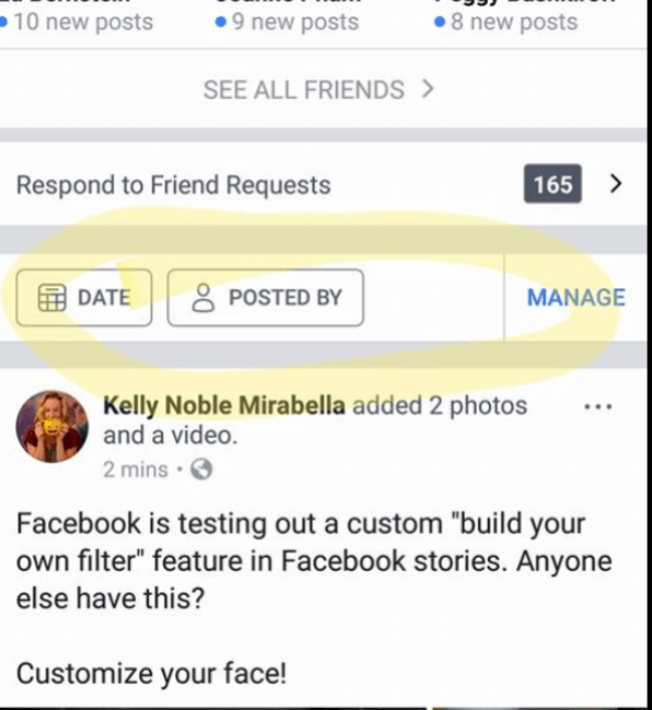Paistab, et Facebook pakub lihtsat viisi teie, teie sõprade või kõigi loodud postituste otsimiseks, filtreerimiseks ja haldamiseks.