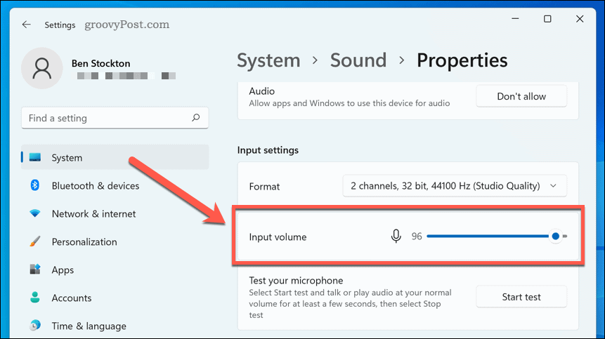 Mikrofoni helitugevuse sätete konfigureerimine opsüsteemis Windows 11