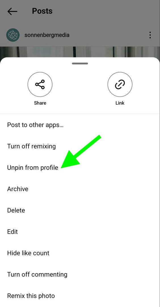 kuidas-instagrami-unpin-posts-profile-grid-sonnenbergmedia-step-2