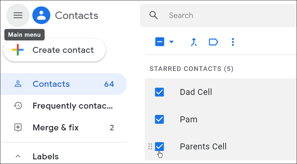 kontaktide kontrollimine loo gmailis grupi e-posti loend