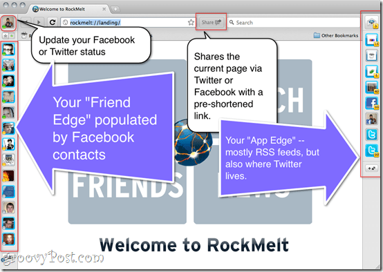RockMelt Review - sotsiaalmeedia veebibrauser