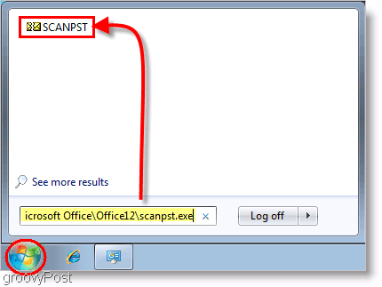 Ekraanipilt - Outlook 2007 SCANPST parandustööriista käivitamine
